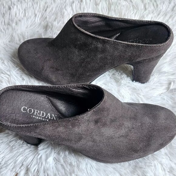 Cordani Calzature Women Mule Shoes Gray Suede Leather Heel Sandal Size 39.5 9US - Picture 8 of 12
